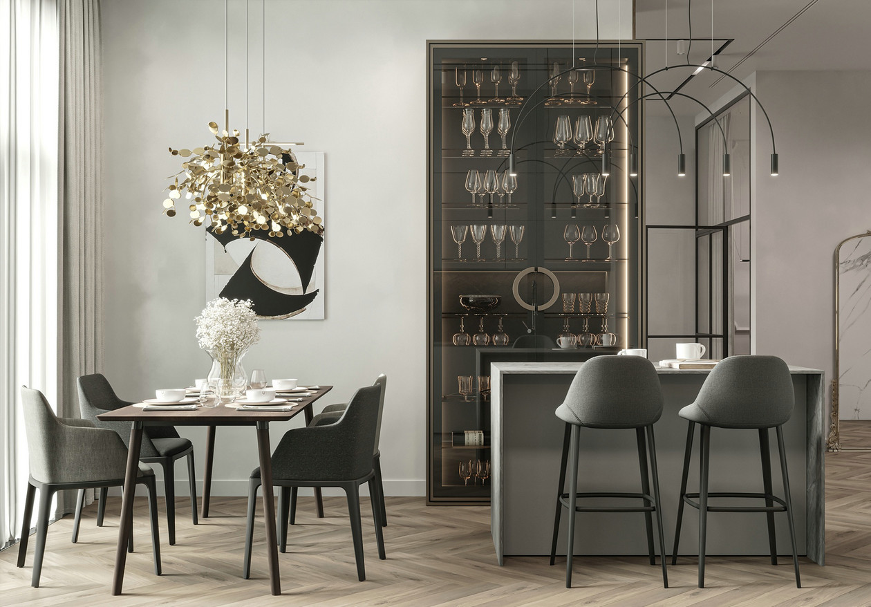 105㎡高级灰色系公寓设计-7