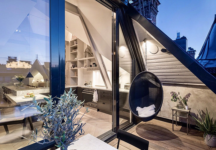 斯德哥尔摩 160 平米现代简约风格顶层公寓-7