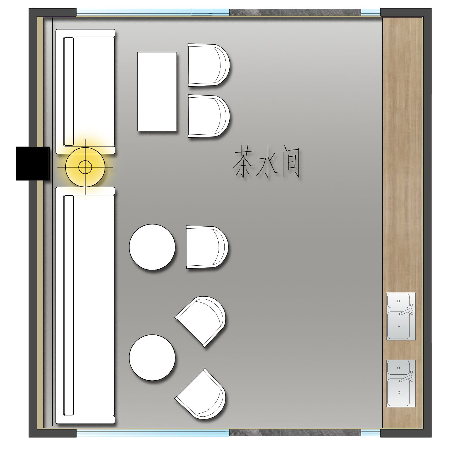 办公楼研发楼设计水泥墙工业风格办公室-3