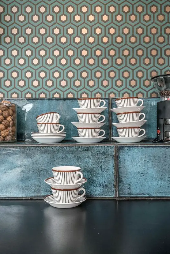 复古色彩的瑞典老屋厨房-2