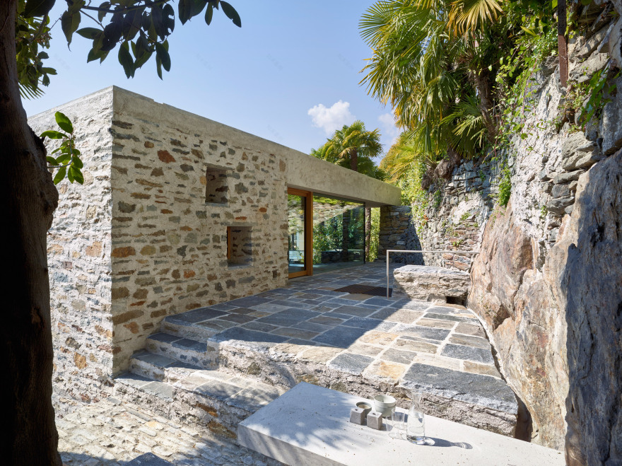 Wespi de Meuron Romeo uses stone and plaster for lakeside house-8