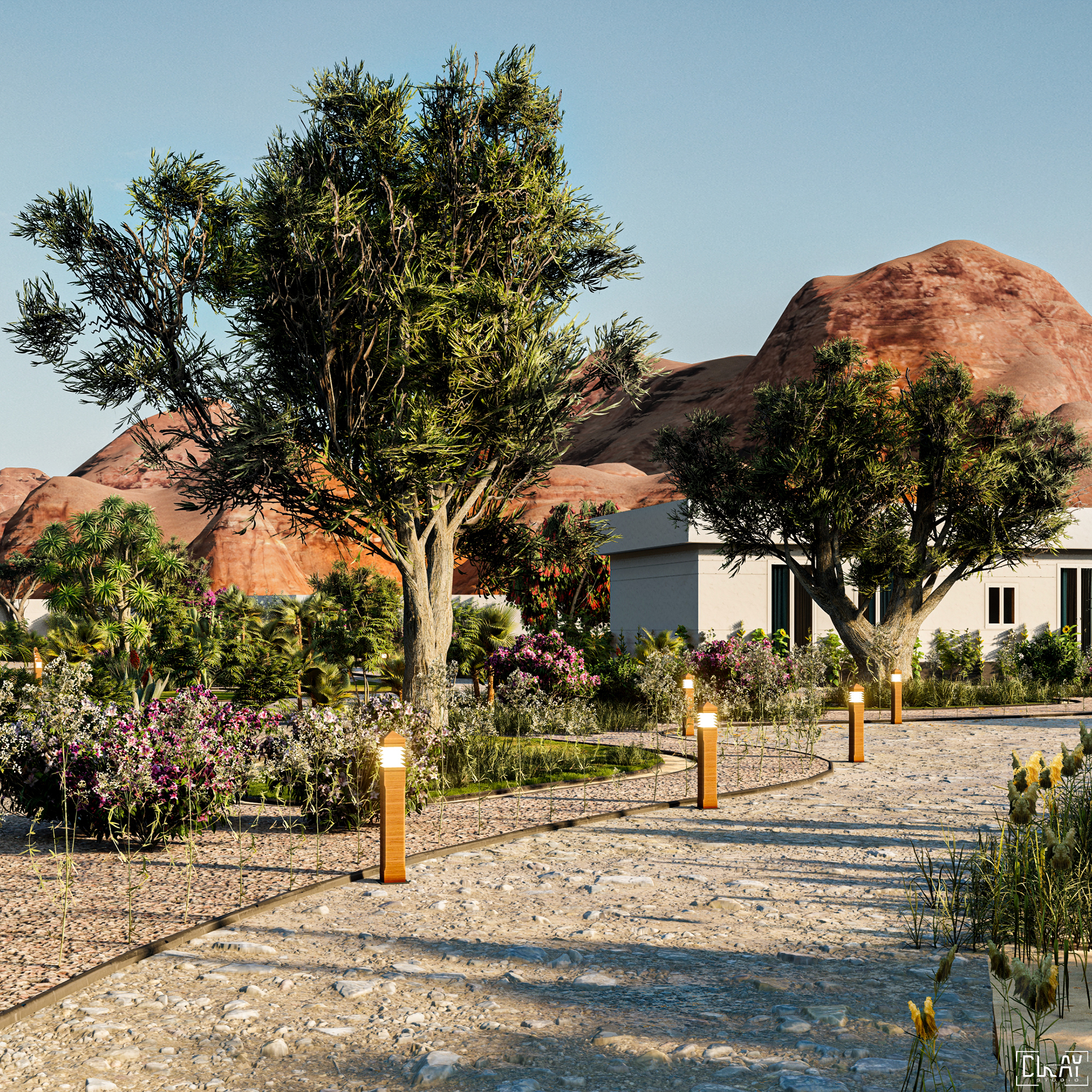 沙特私人别墅景观设计丨沙特阿拉伯丨Clay Studio-14