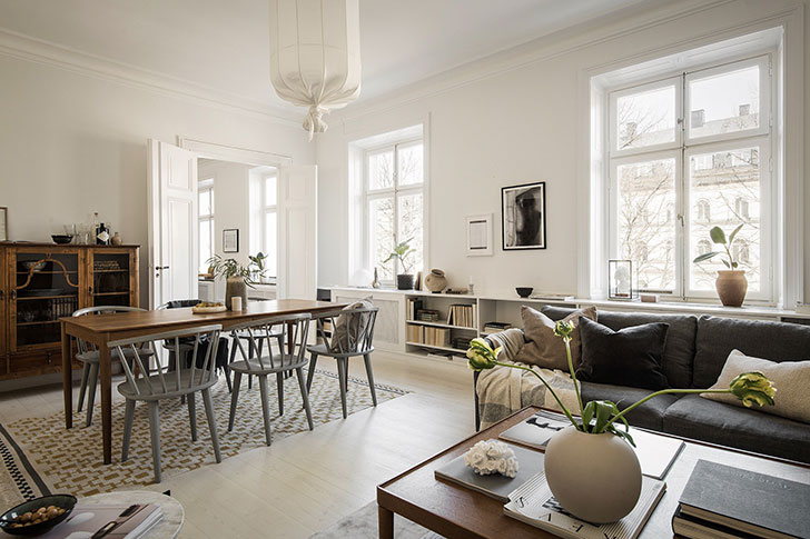 温馨暖色调的斯堪的纳维亚公寓设计-2
