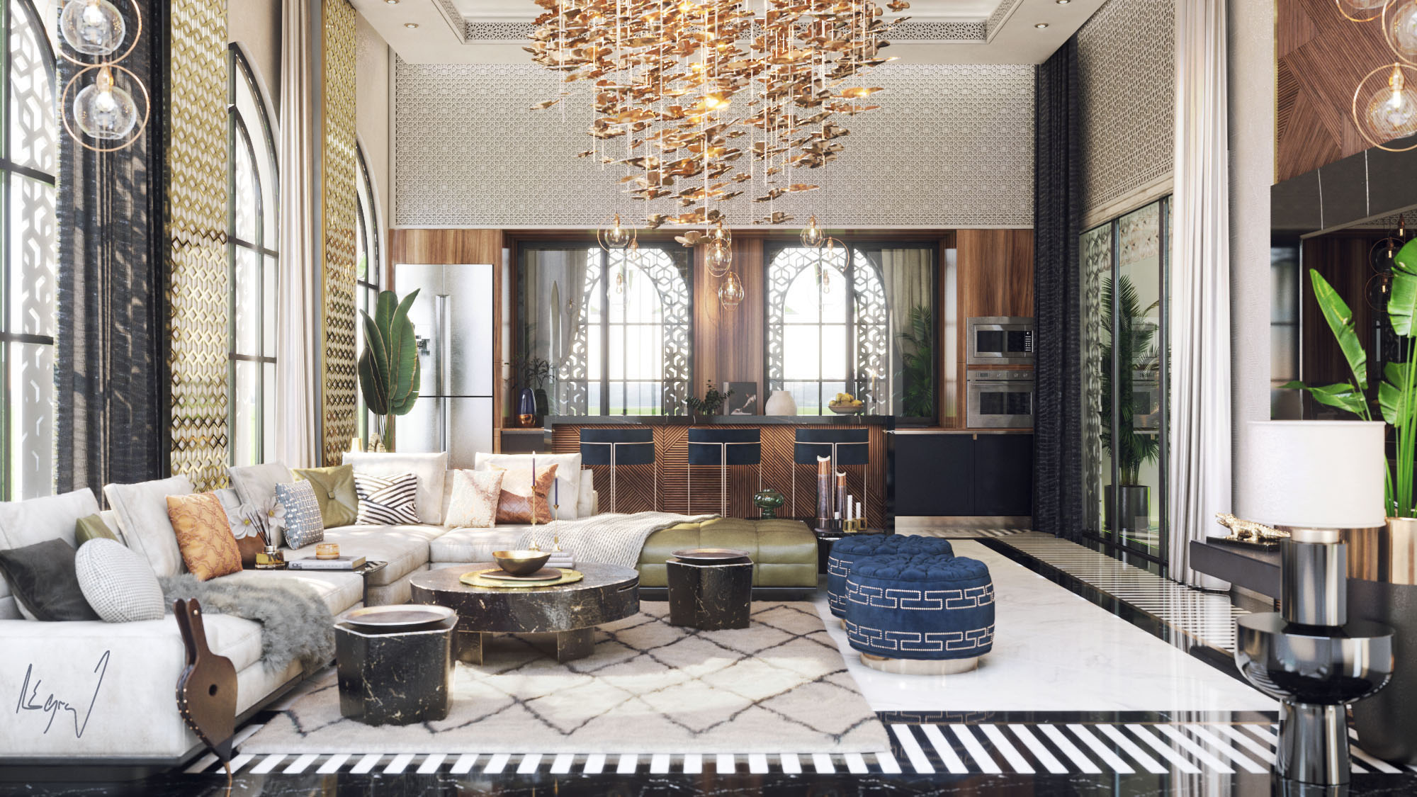 Modern Moroccan Female Majlis In Doha, Qatar-12