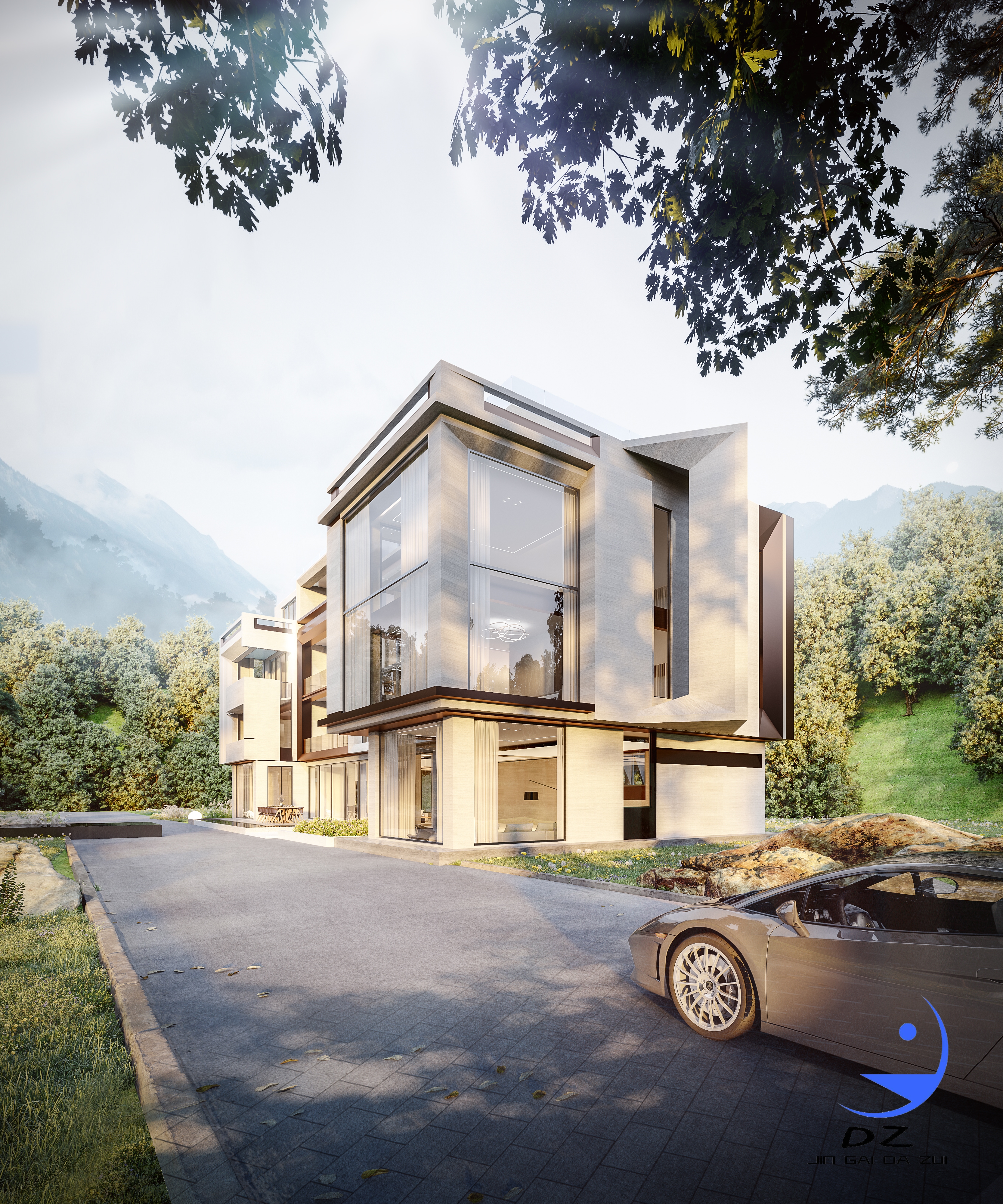 外立面街景庄园门头案例表现-5