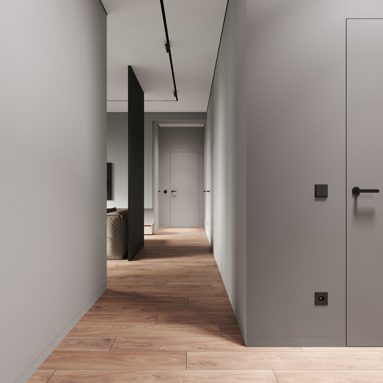 90㎡灰色系公寓设计-1