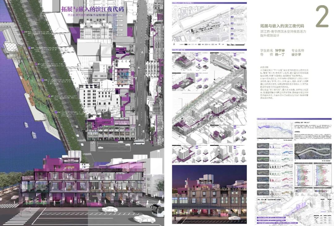 好一个紫气东来！不愧是2025级广美优秀毕设！“三段式技术路线+六类精细化空间改造方式”重启滨江夜代码！提升城市滨水空间夜态活力-13