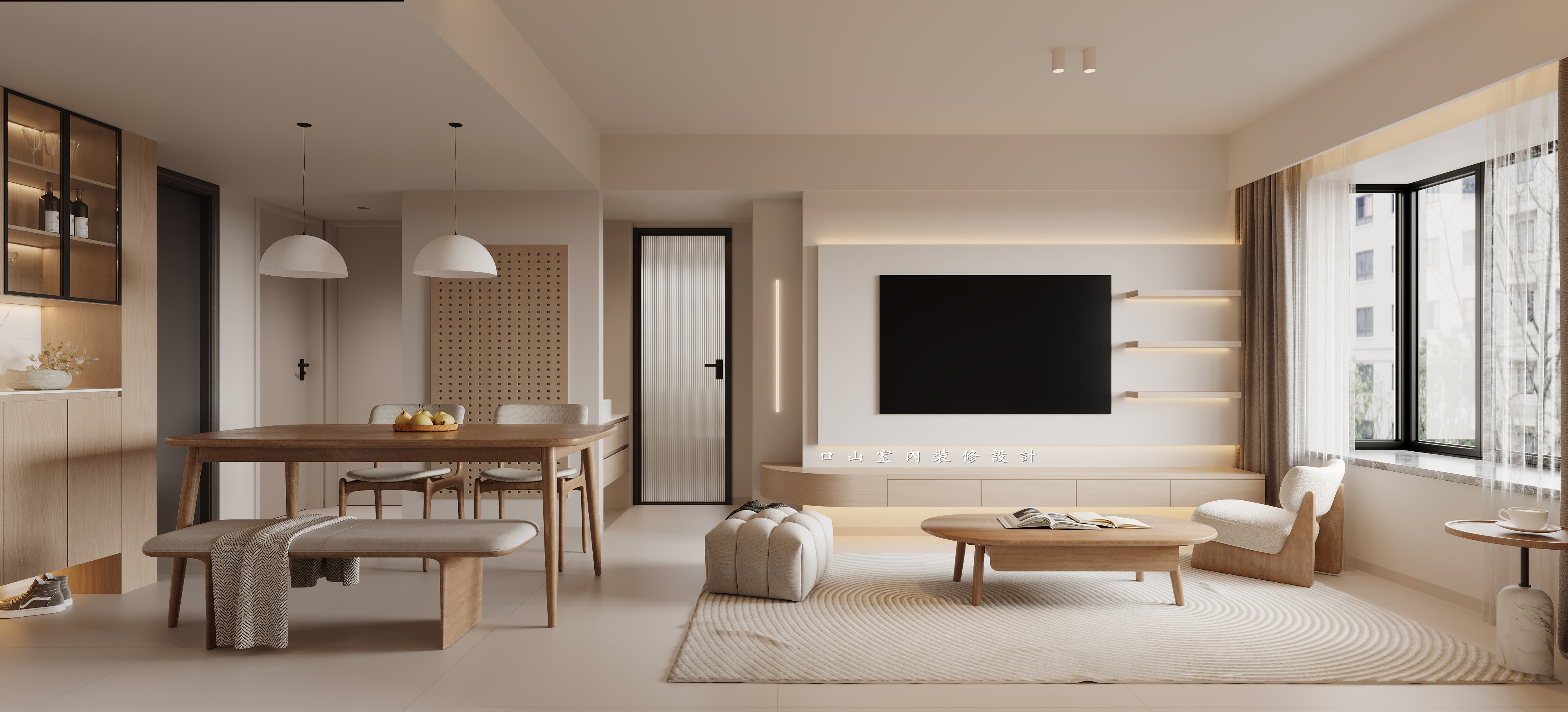 深圳口山设计：宝安·汇宝苑83㎡，设计与生活和谐共舞-0