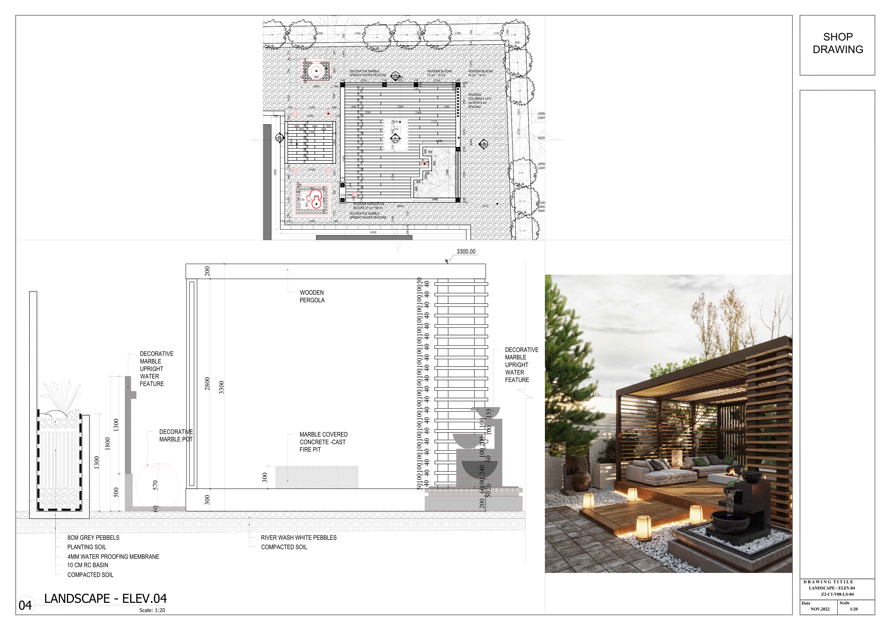 Villa Landscape in Lebanon- Shop Drawing-7