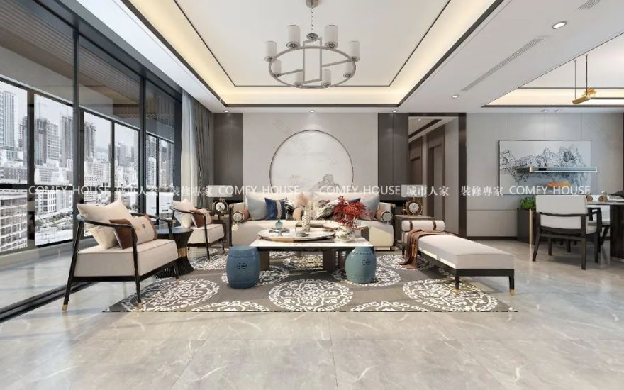 现代中式风格设计丨城市人家-3