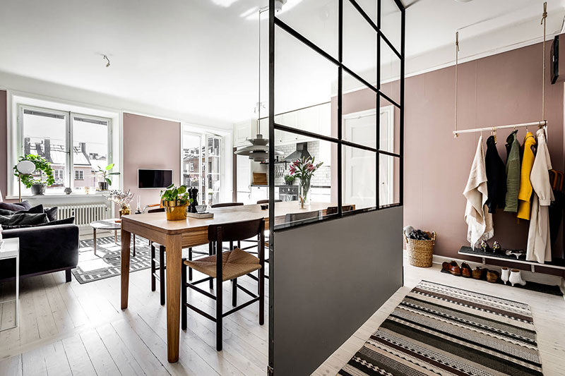 斯堪的纳维亚风情的 salmon 色小公寓-6
