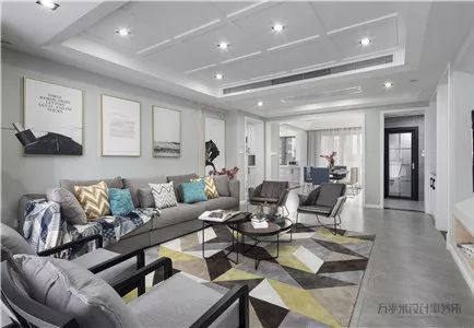 长夏方平米设计,美式平层大宅的优雅色彩碰撞-114