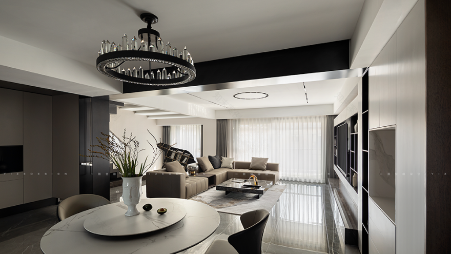 风随影动,黑白写意水墨画之居-4