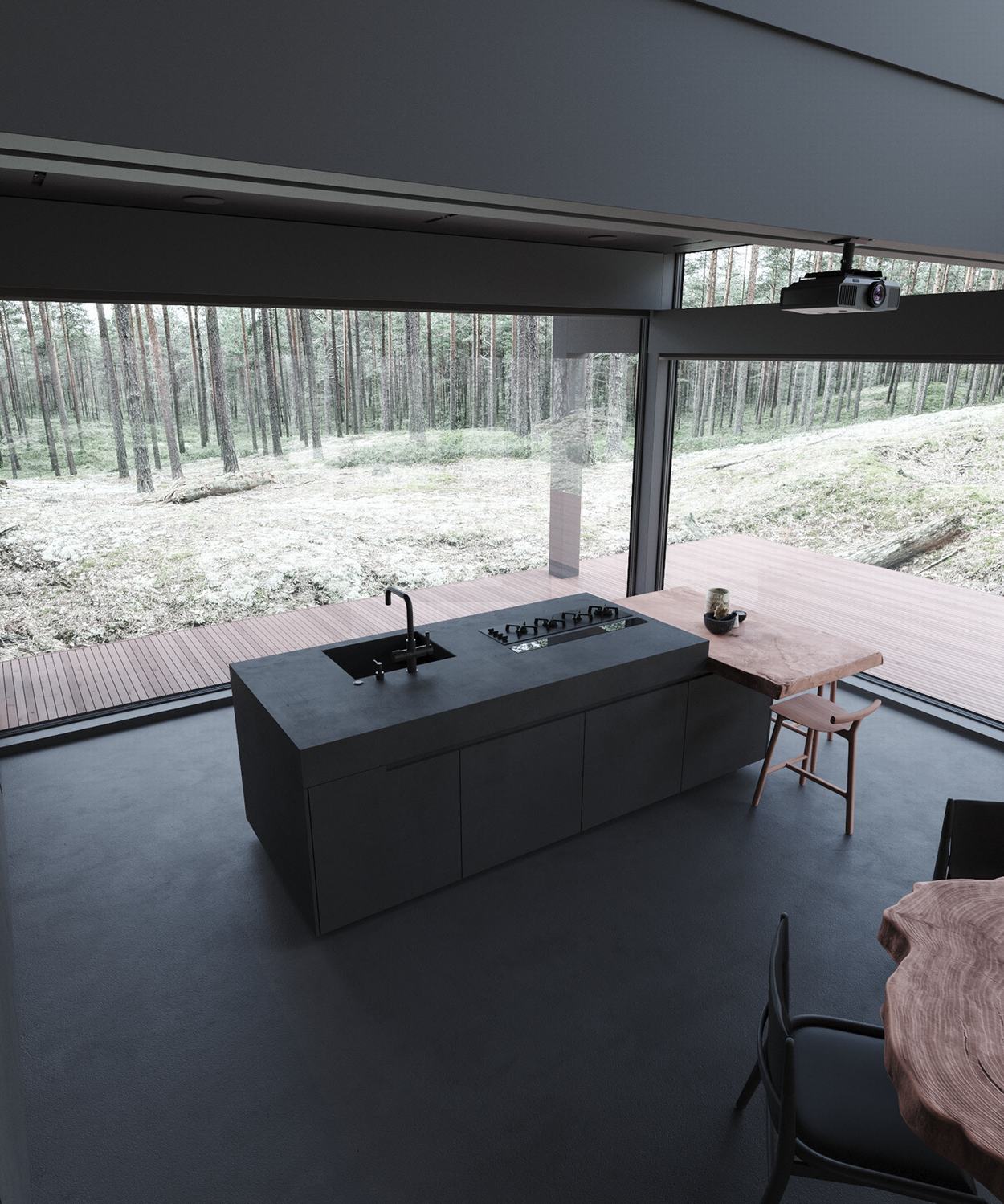 莫斯科森林中的自然共生别墅丨Stephen Tsymbaliuk-2