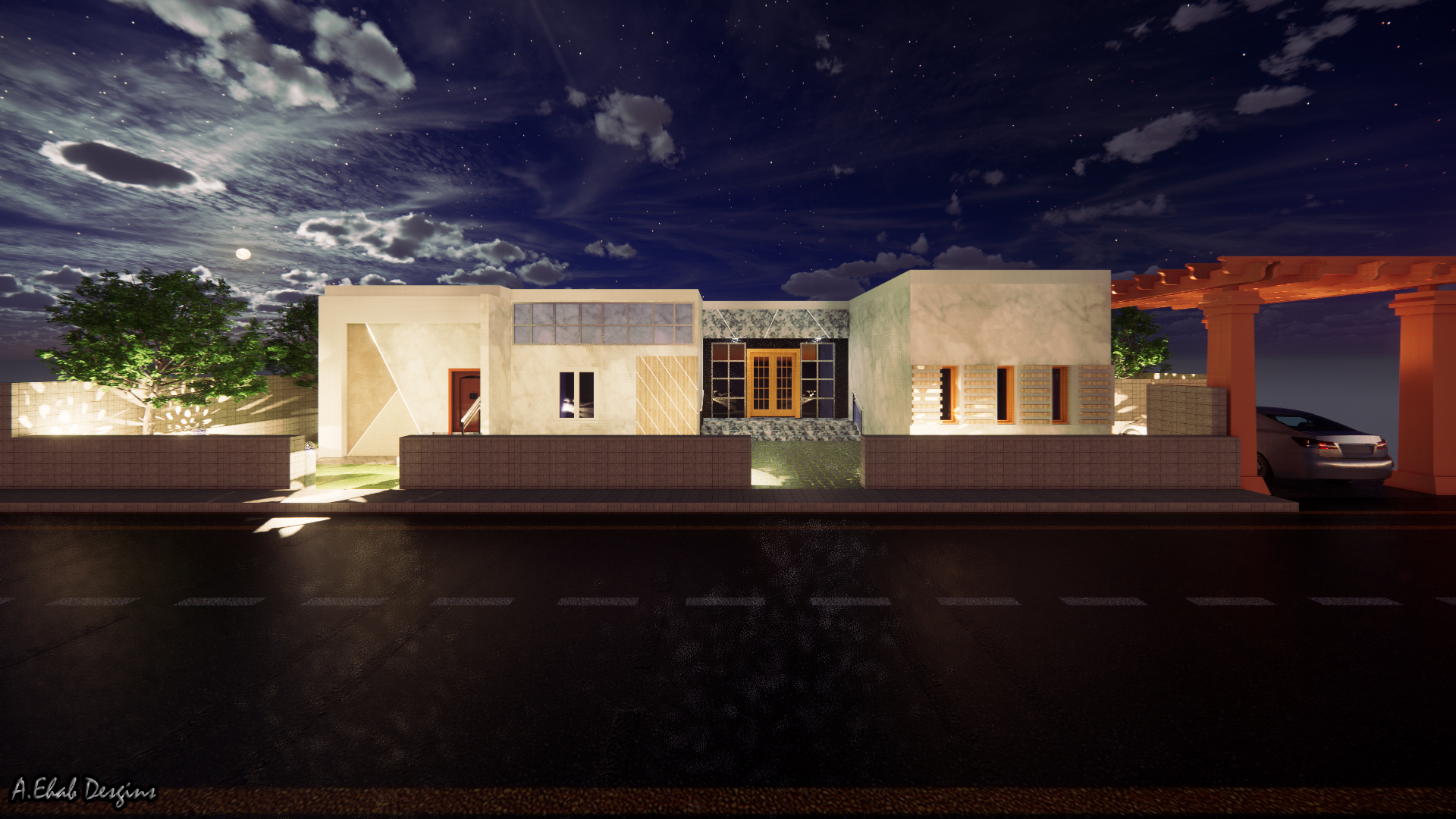 An Exterior Design for a modern villa.. Hope u Like It-0
