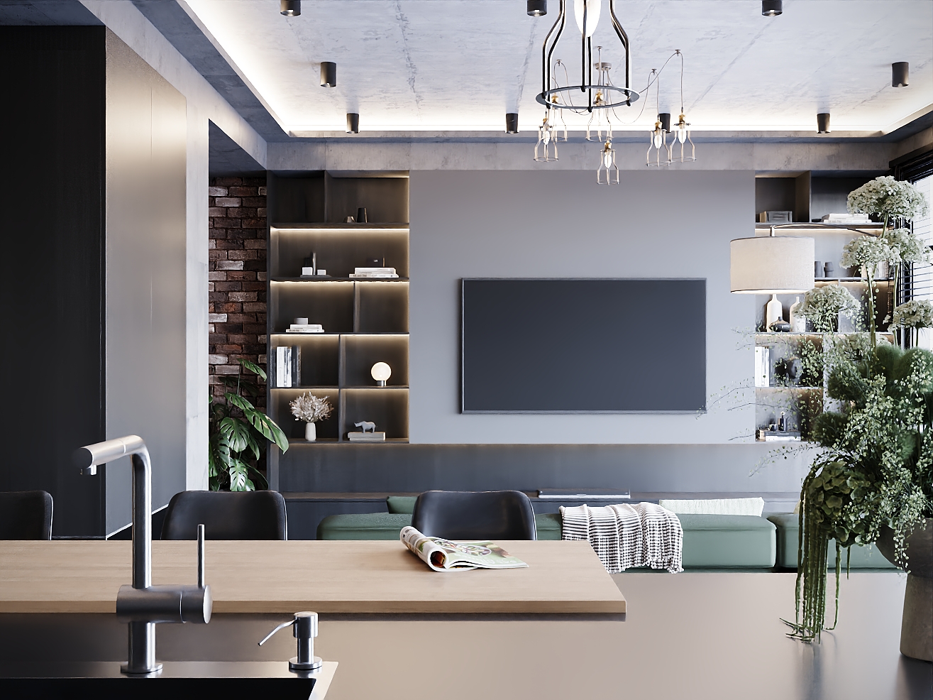 Квартира в стиле лофт-12