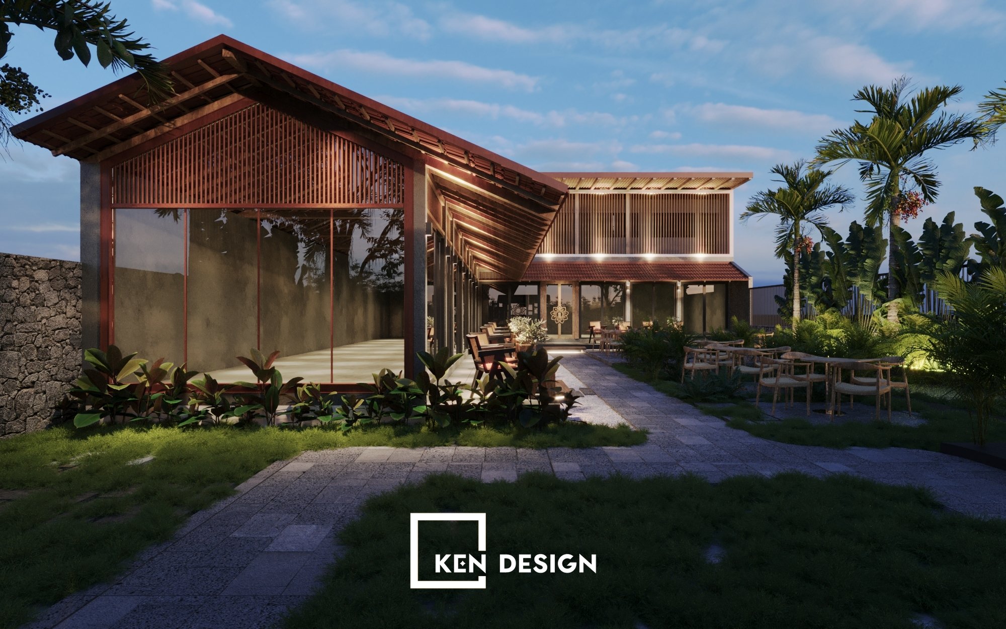河内花园咖啡馆设计丨越南河内丨KenDesign-19