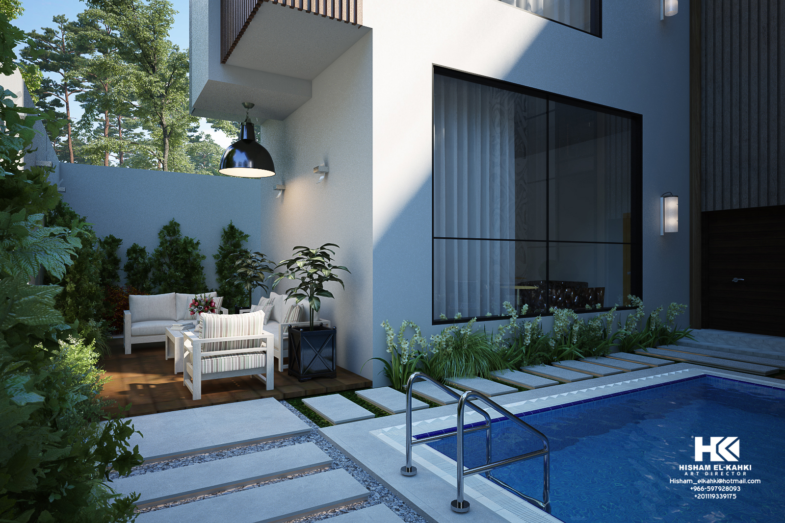 Modern Villa Exterior Design With Landscape-12