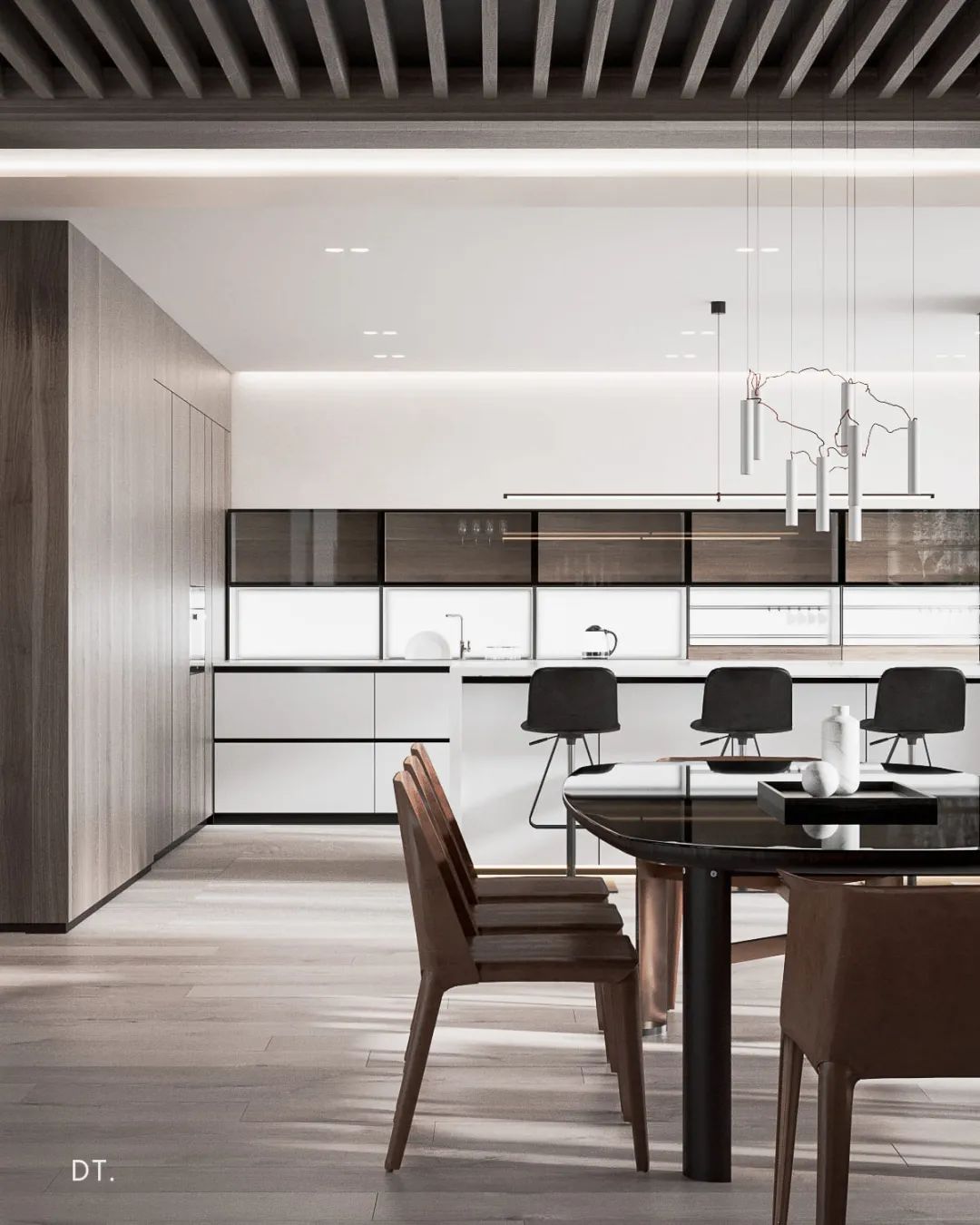 自然主义轻奢住宅，原木与艺术的完美融合-4