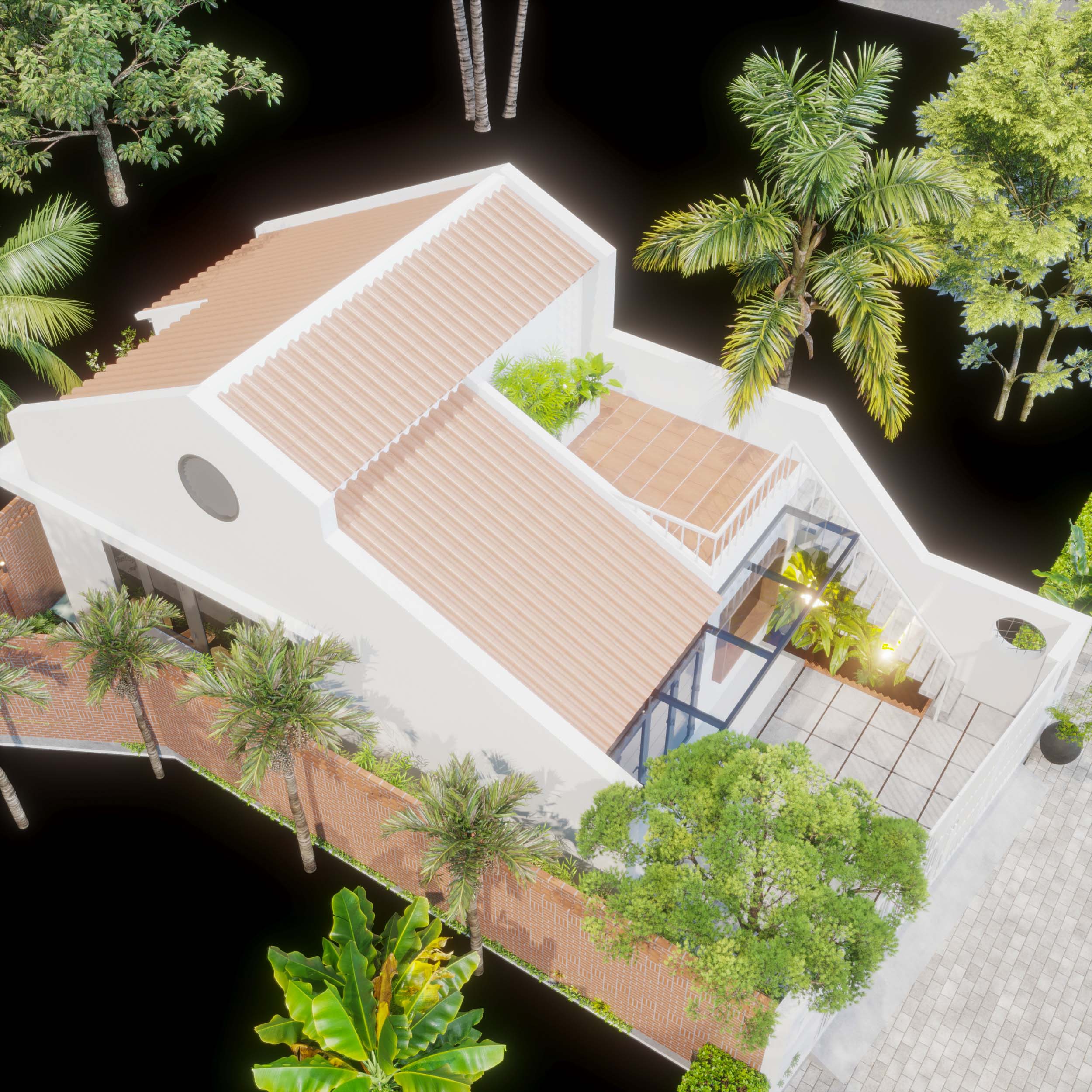 3D House Exterior With Landscape-13