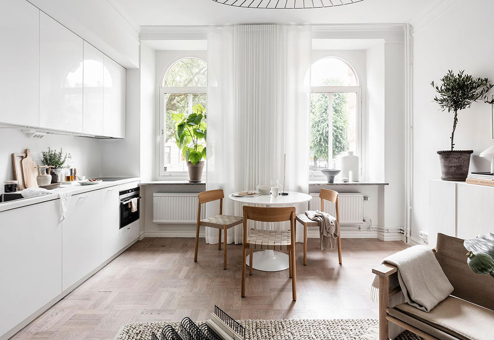 瑞典 36㎡小公寓 | 拱窗设计点石成金-4