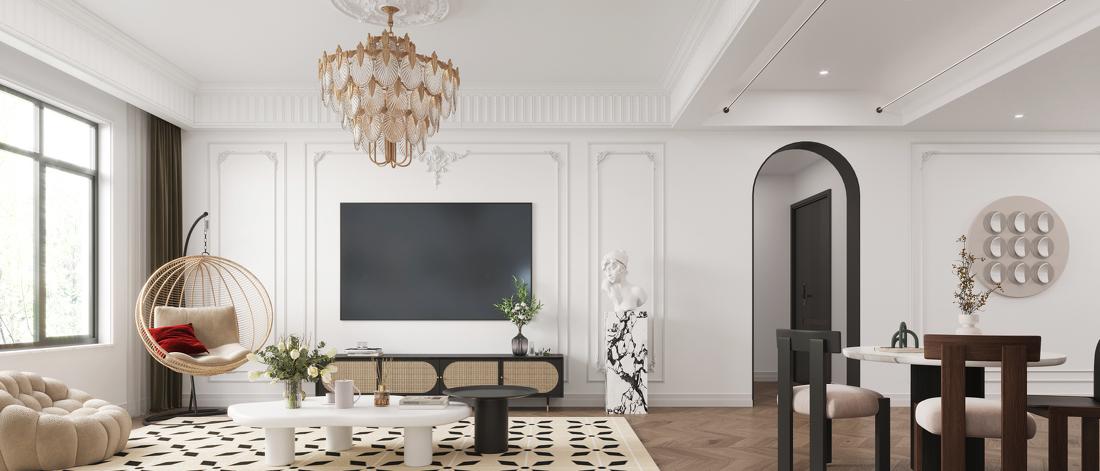 110㎡法式复古风住宅设计-15