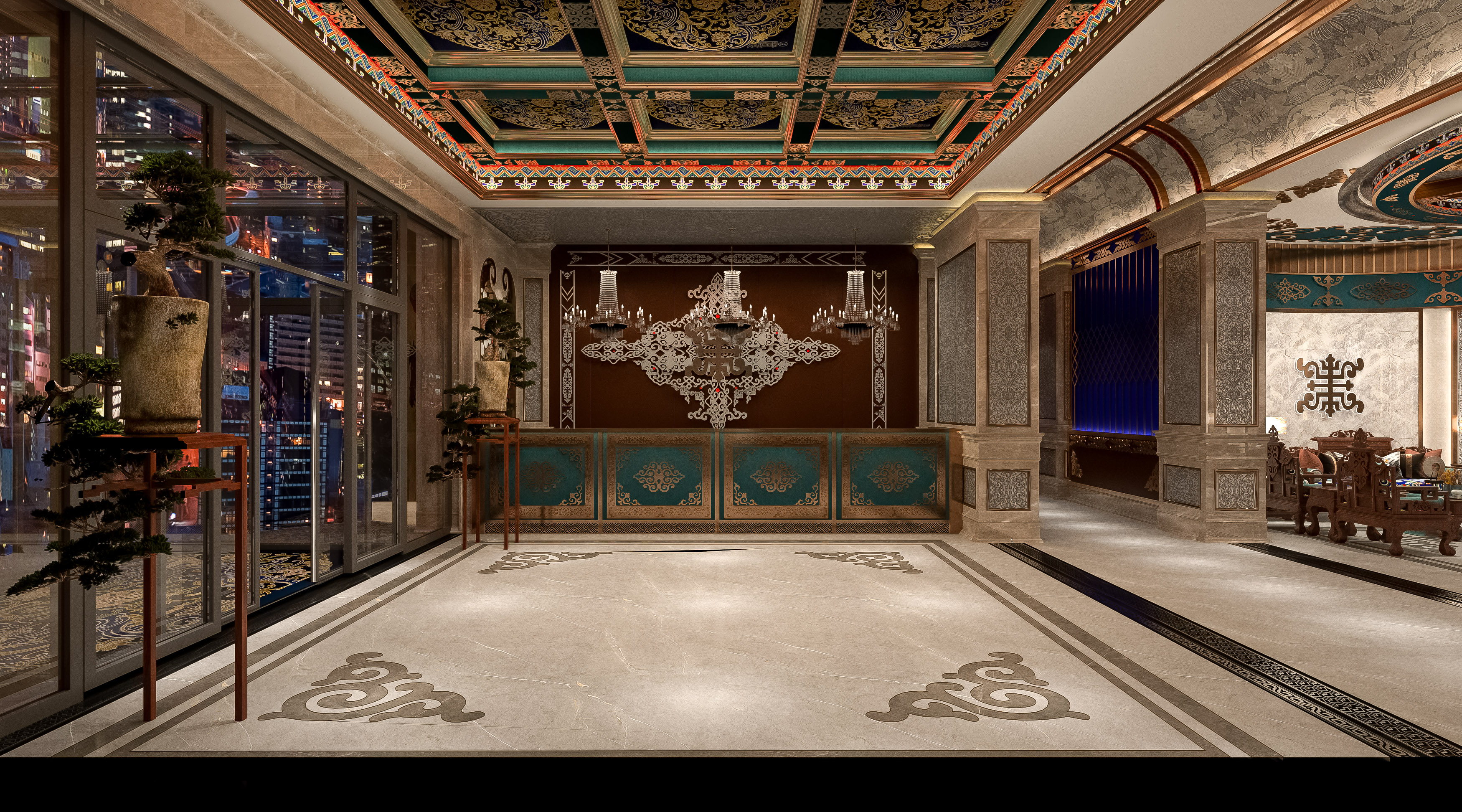 蒙元文化酒店大堂设计-2