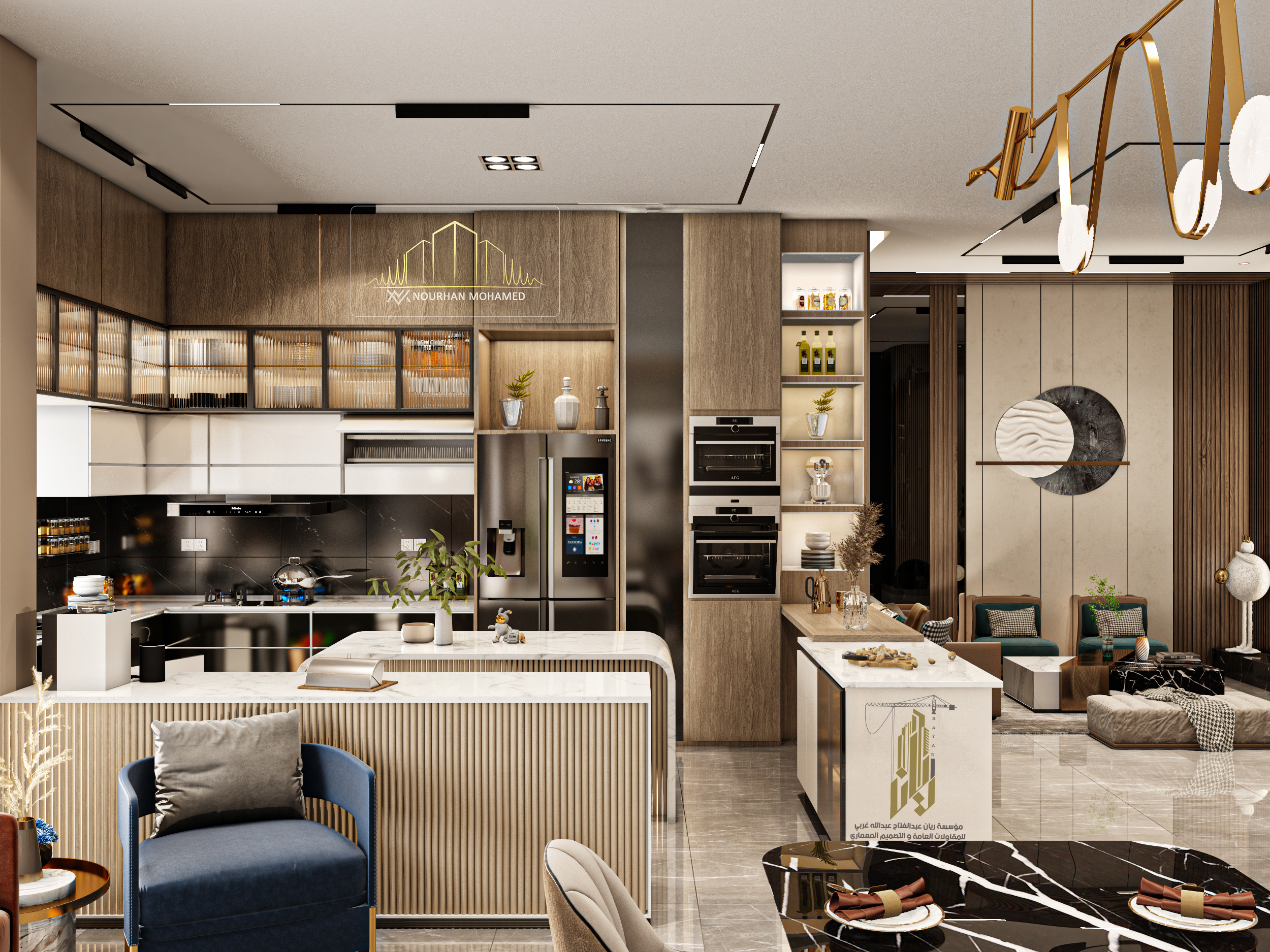 Reception + Kitchen interior design-7