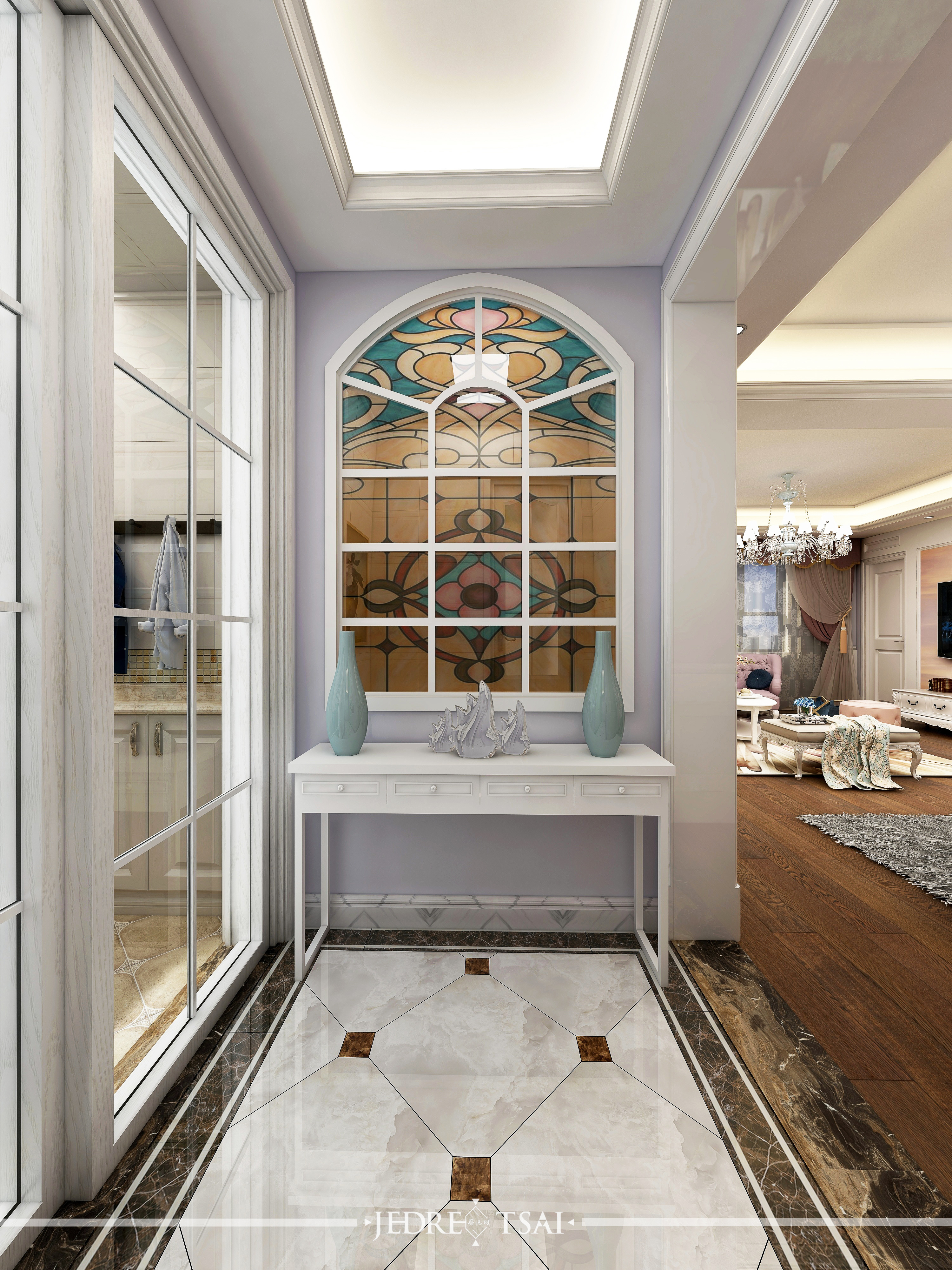 紫粉简欧风，温馨浪漫优雅-1