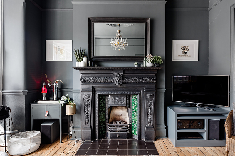 伦敦灰色调公寓的活力点缀-4