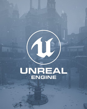 UE5 Dieselpunk winter city level (third-person) map