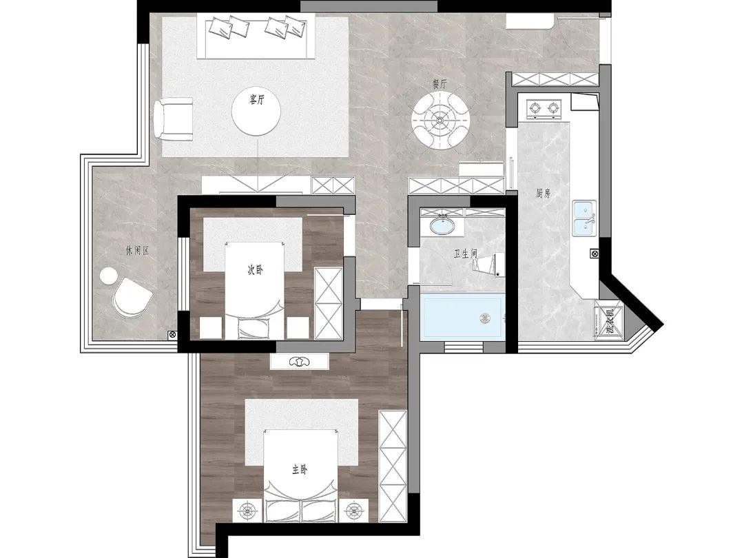 【案例】95㎡两居现代简约风格：绿意将至-12