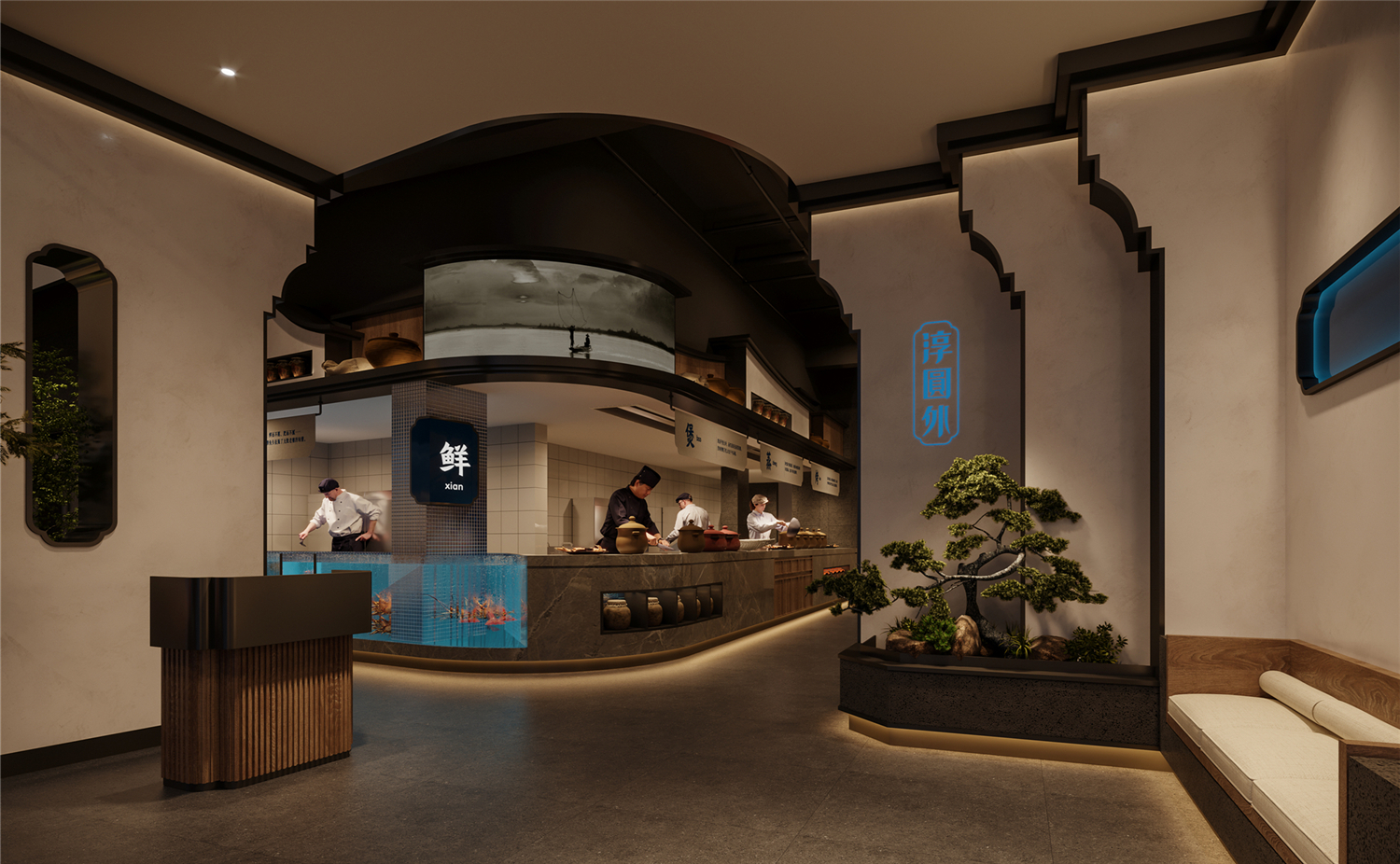 《淳圆外》餐厅 · 现代简约的新式徽派设计-22