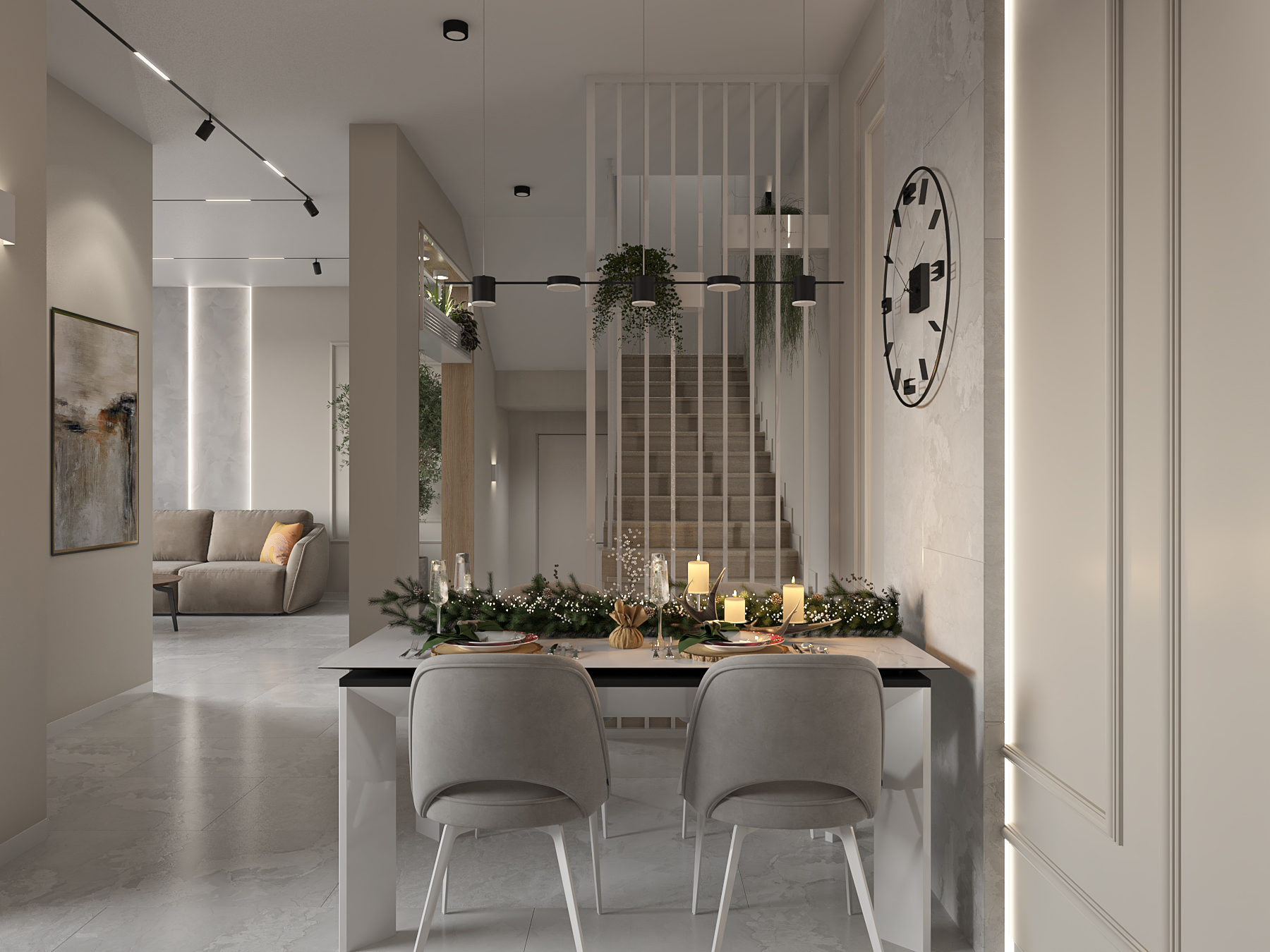 Современный интерьер с элементами эко стиля-0