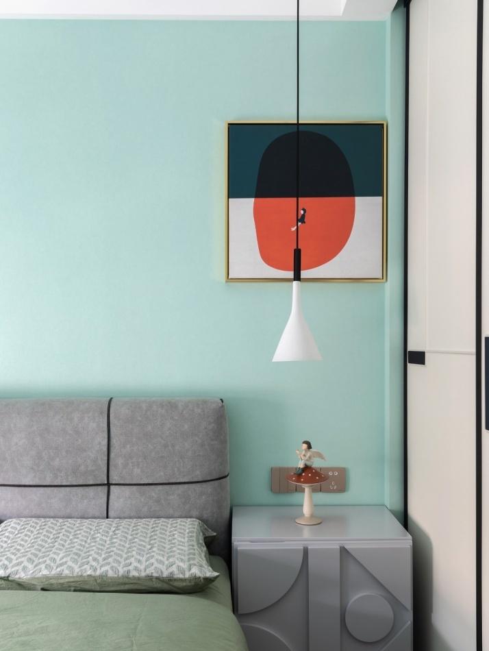 上北设计 | 蓝色乳胶漆打造的清凉空间-20