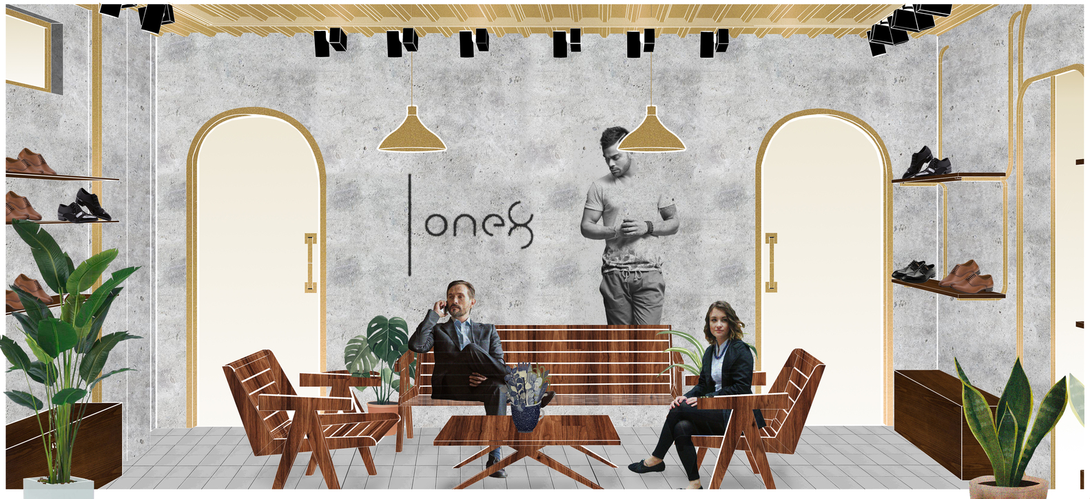 融合建筑美学的奢华鞋店设计-56