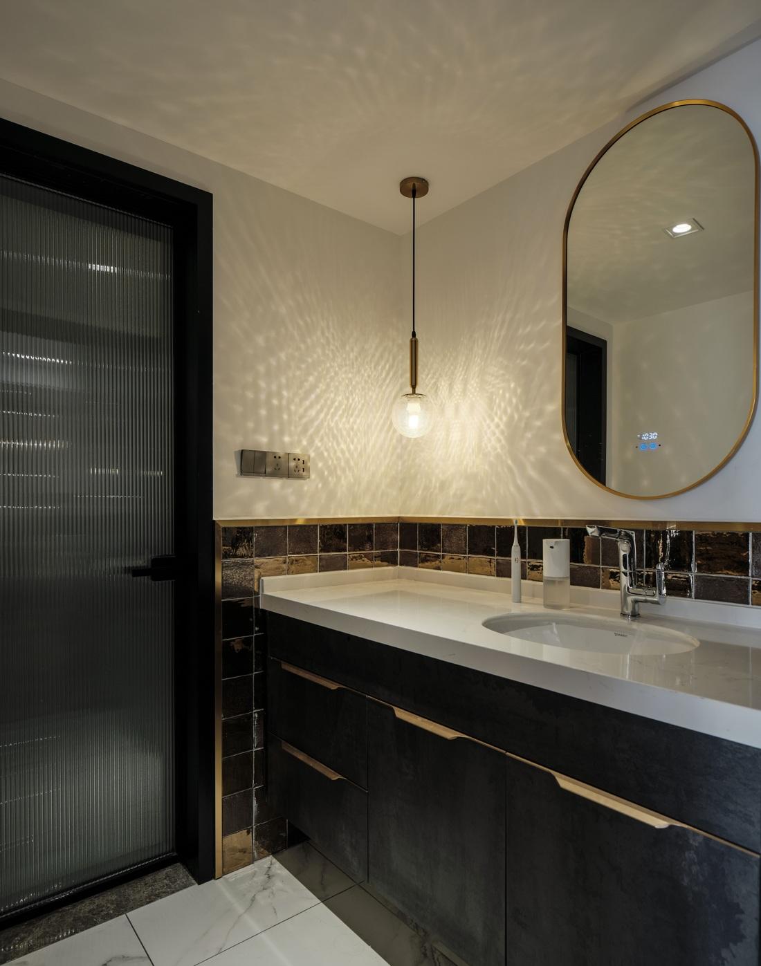 黛蓝与橙时尚个性舒适空间设计-25