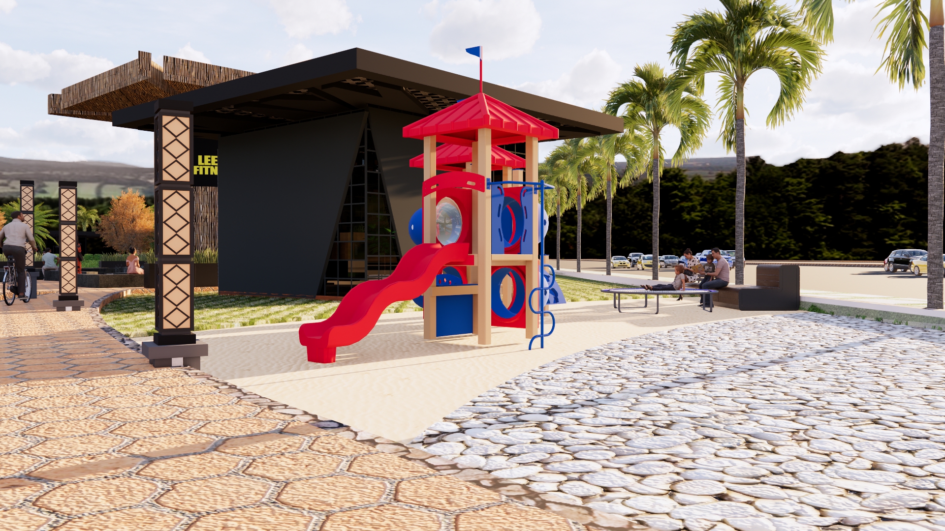 تصميم لمنتزه به العديد من الكافيهات والمطاعم في عمان-10