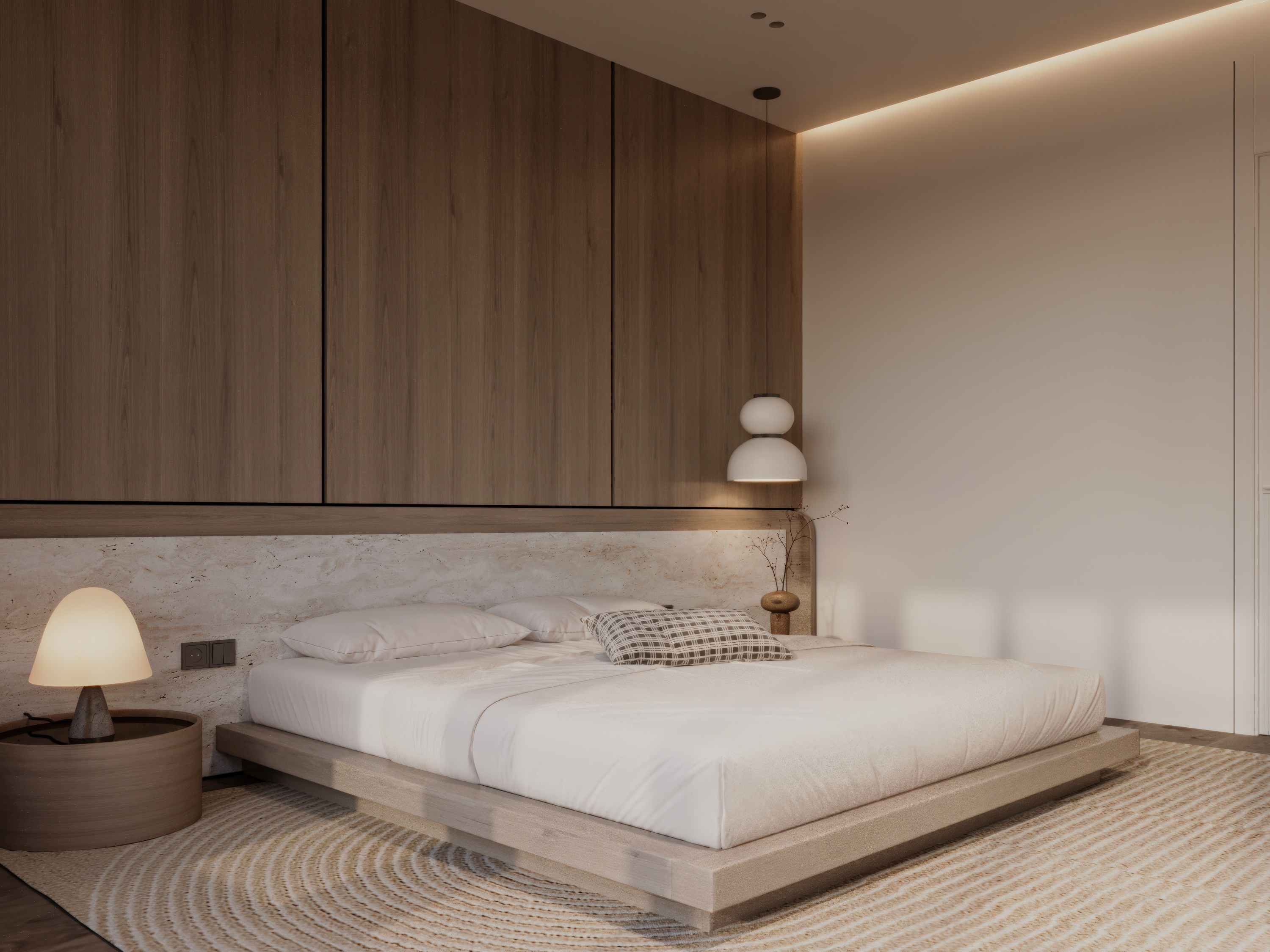 日式斯堪的纳维亚风格卧室-9