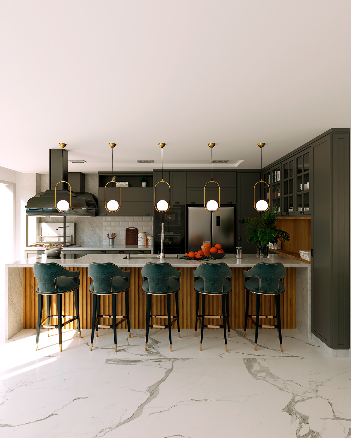 黄金公园厨房 · 现代简约设计之美丨bilddesign3d-3