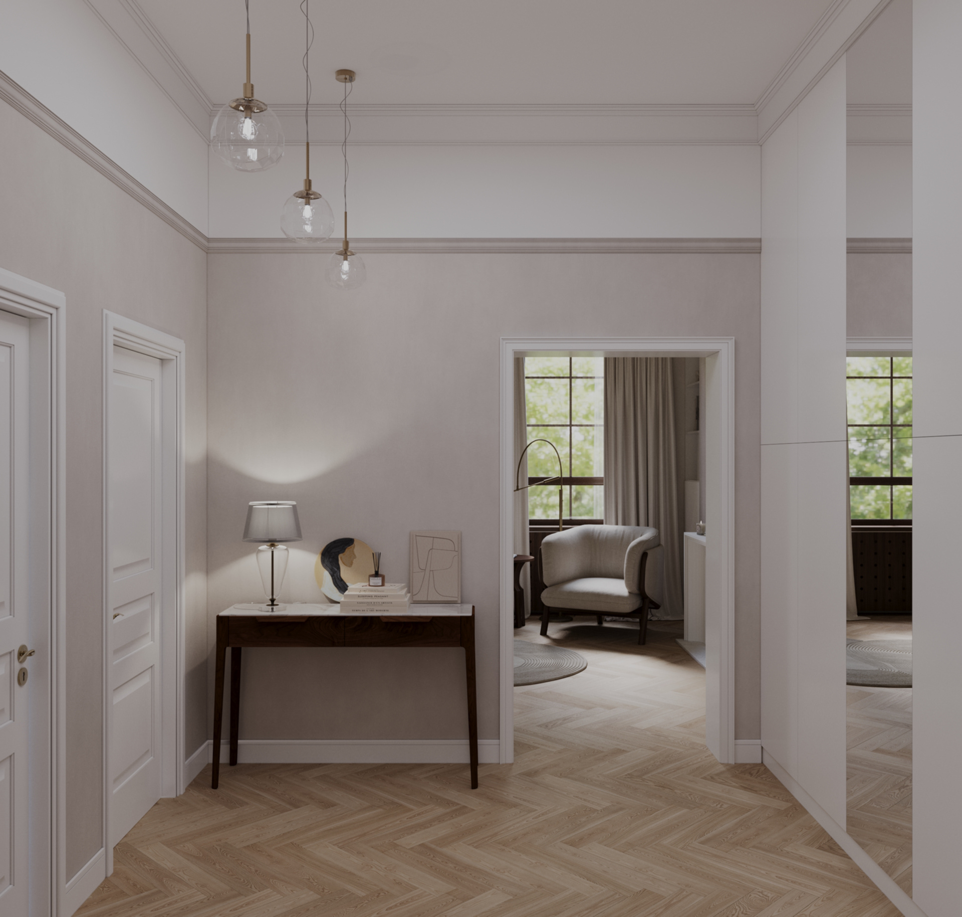 Дизайн приміщень передпокою та вітальні-6