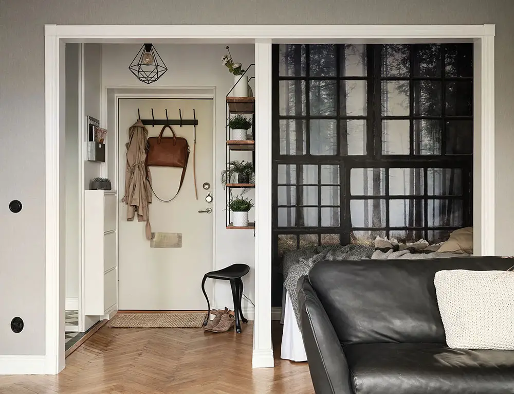 48m2 公寓 | 独特墙纸打造温馨怀旧空间-9