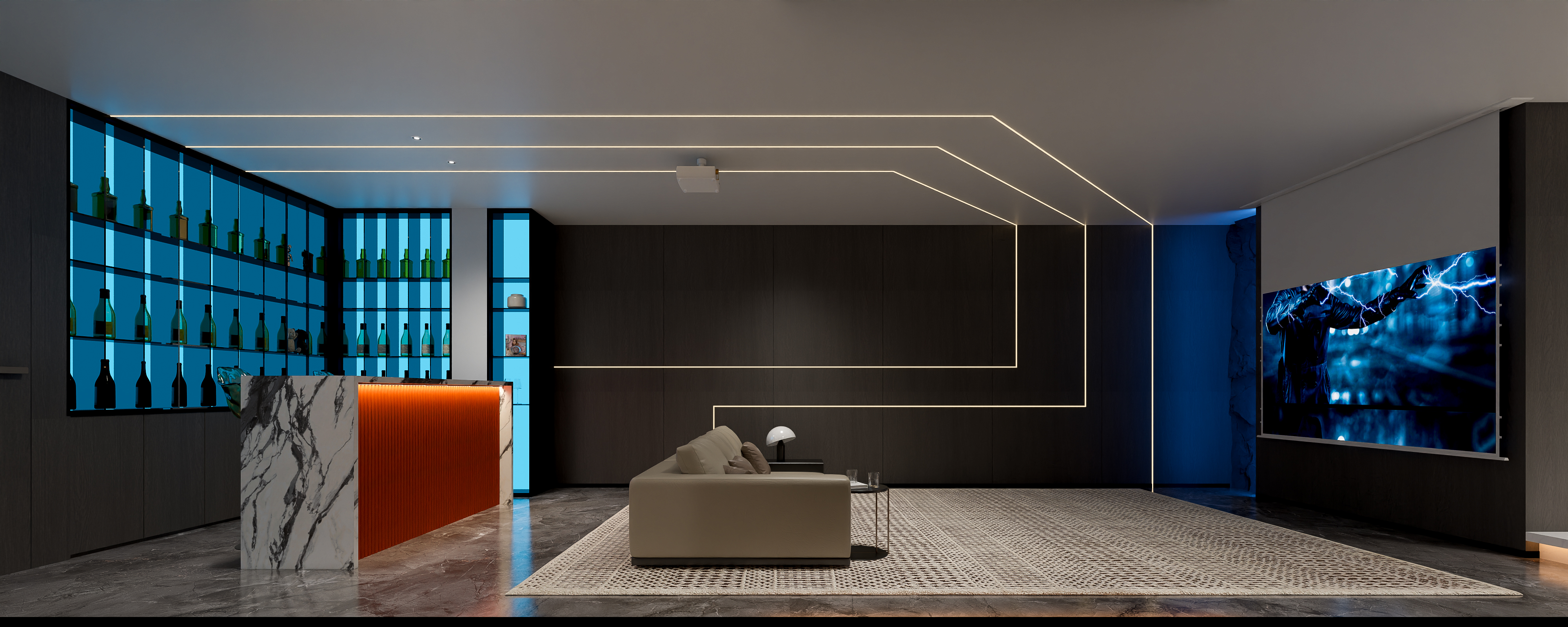 郑州设计，暗黑风的地下室设计-12