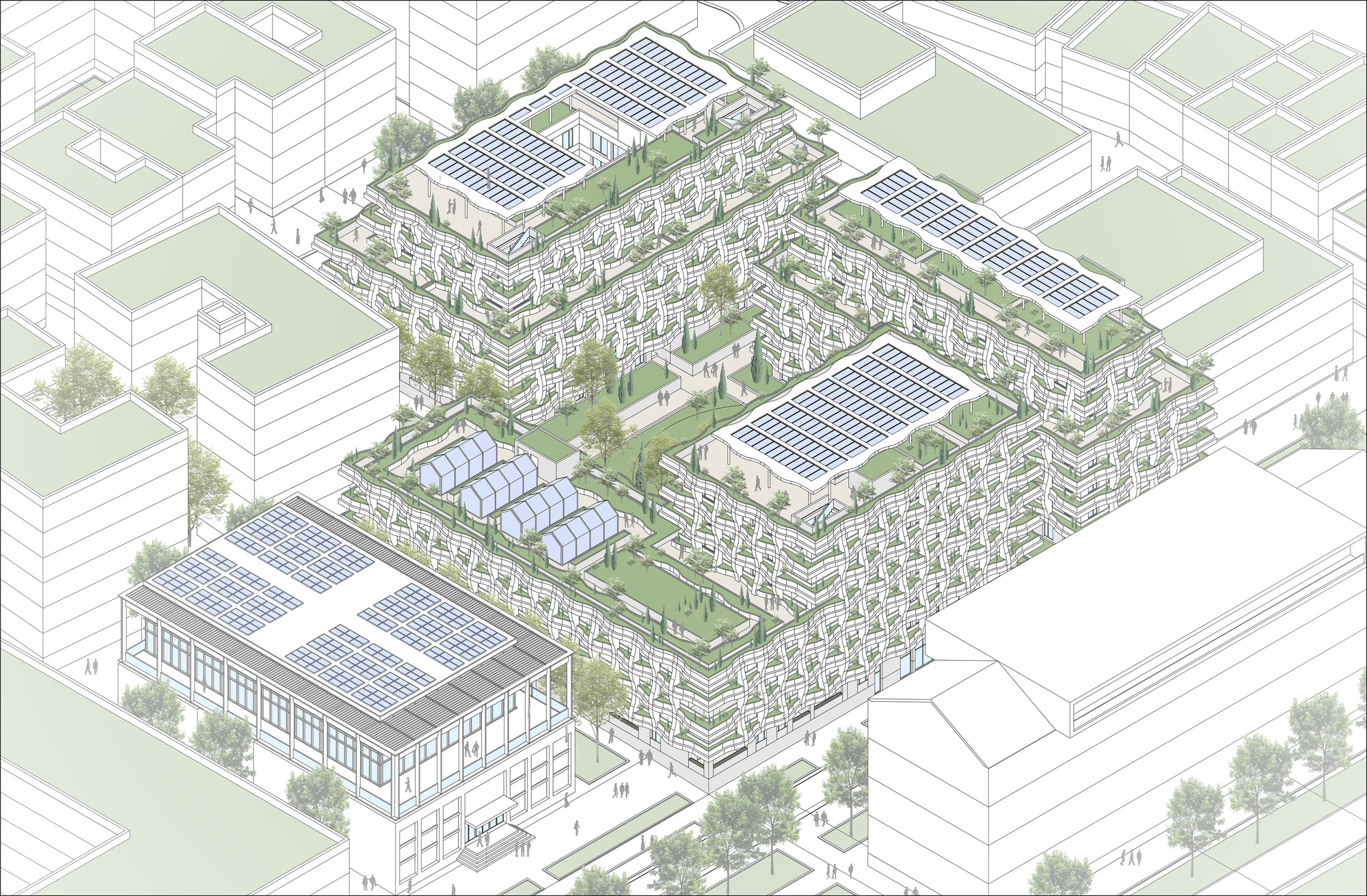 秘密花园生物气候外壳丨法国蒙彼利埃丨Vincent Callebaut Architectures-22