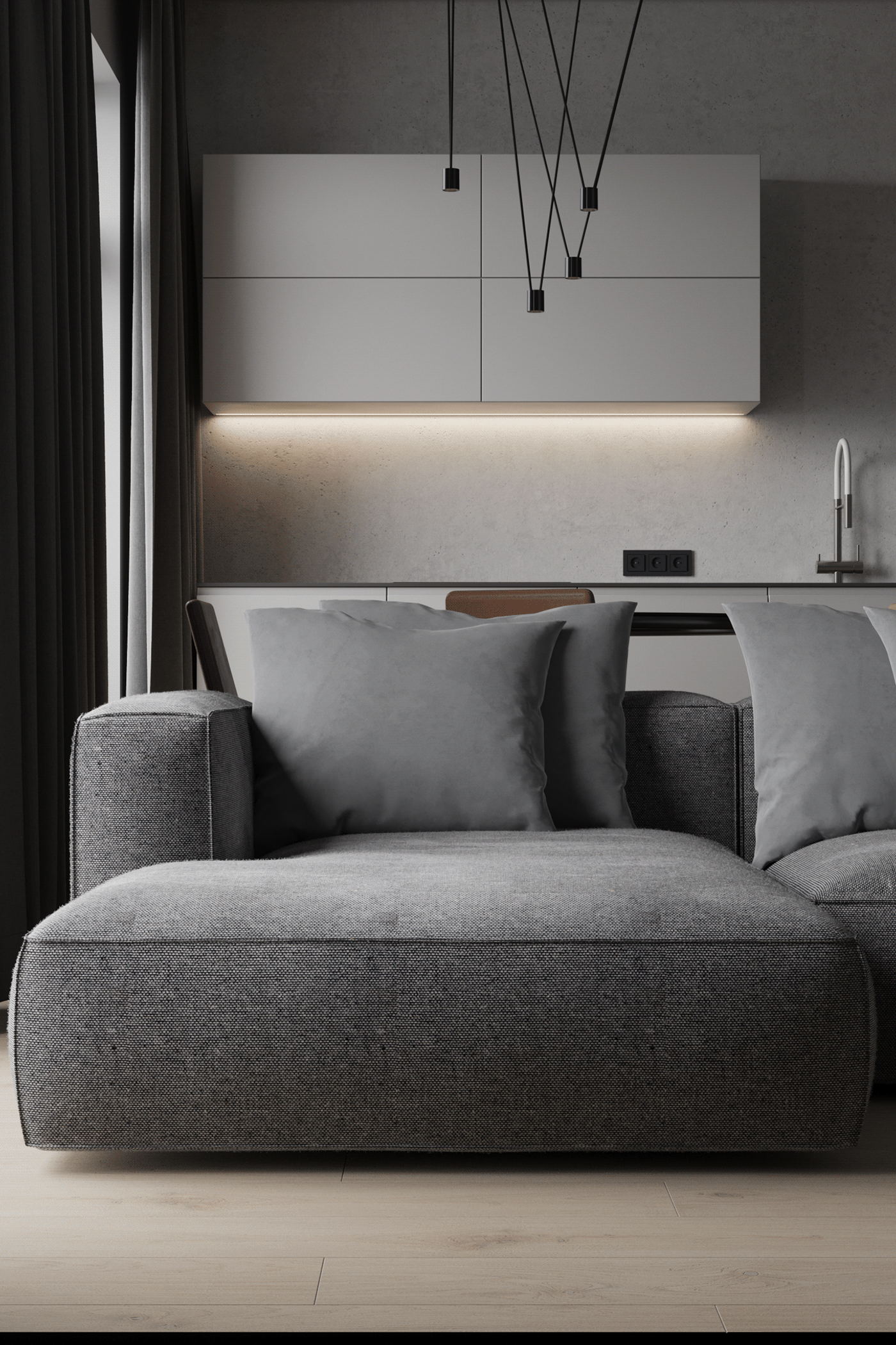 高级灰色系小空间公寓-5