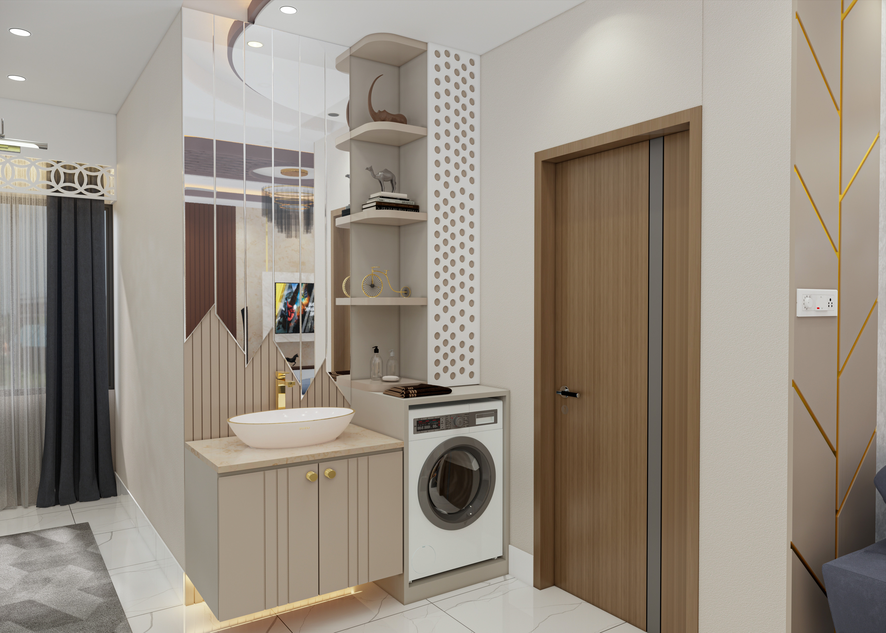 Living,Daining & kitchen室内设计项目丨Jr.Architect MD.Faruk-14