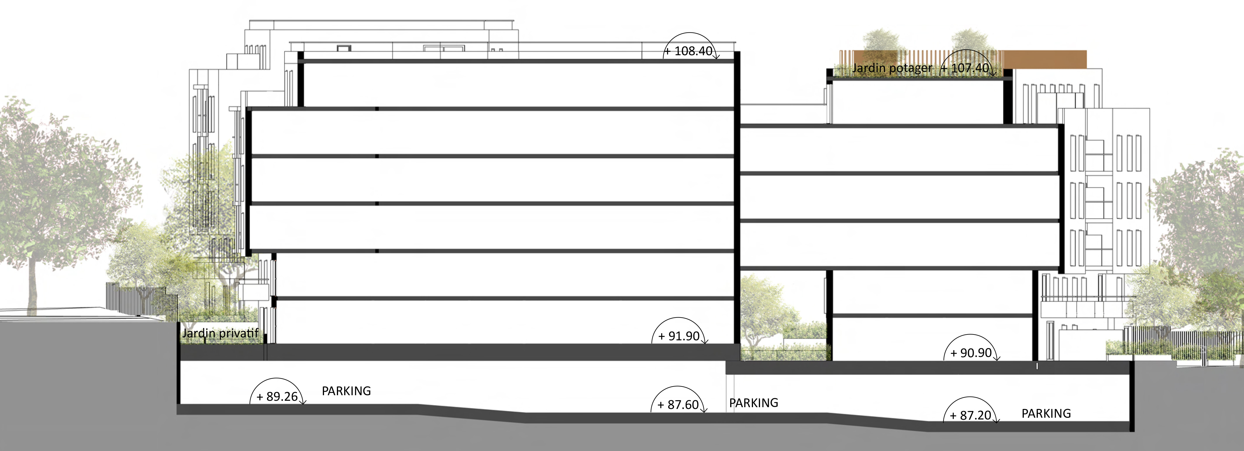 Quartier des quatre chemins住宅项目丨法国丨La Compagnie du Paysage等-45