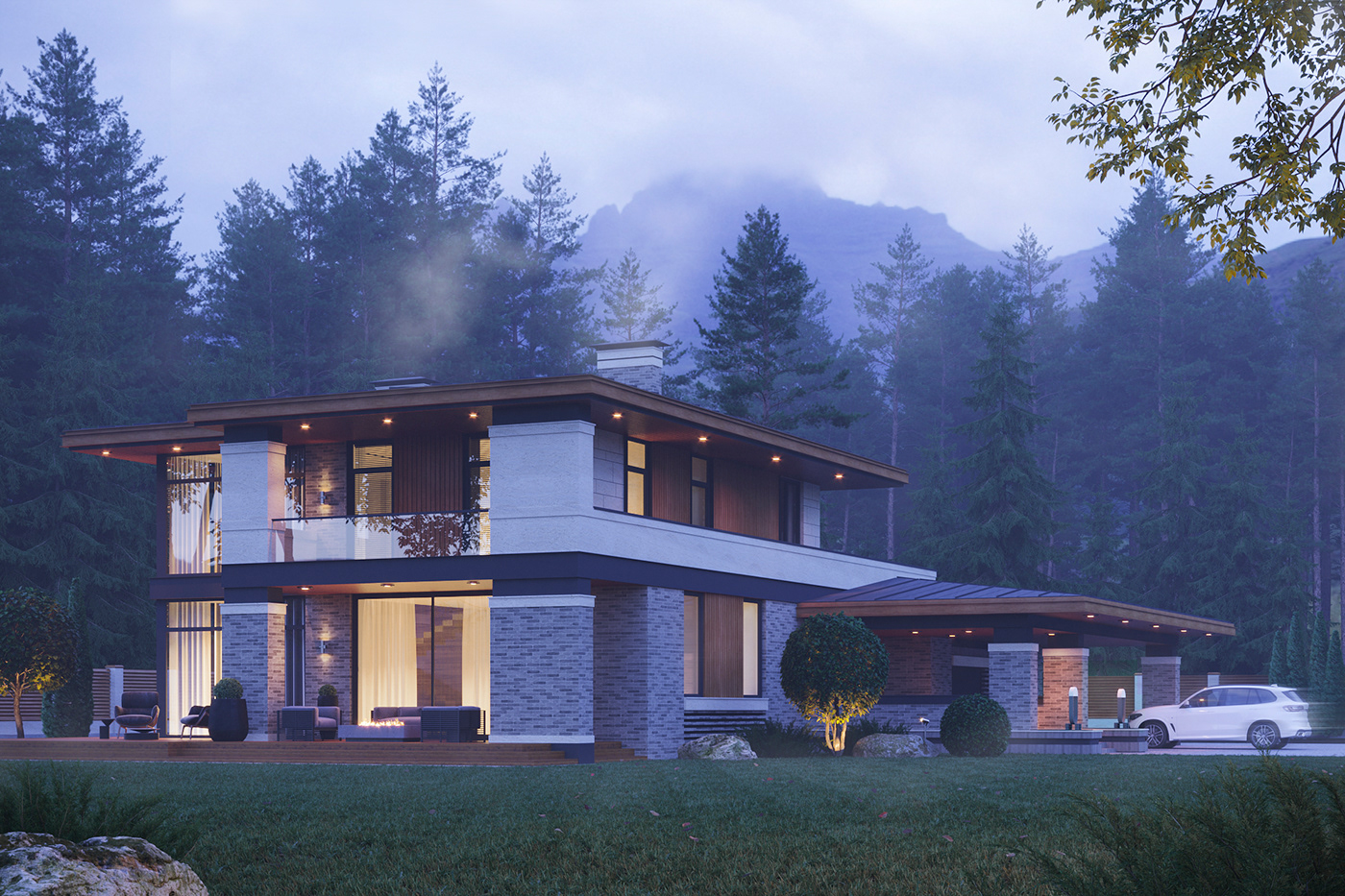 Anastasiya Gushchina丨别墅建筑丨RESIDENCE IN THE COTTAGE VILLAGE "BEAR LAKE"-1