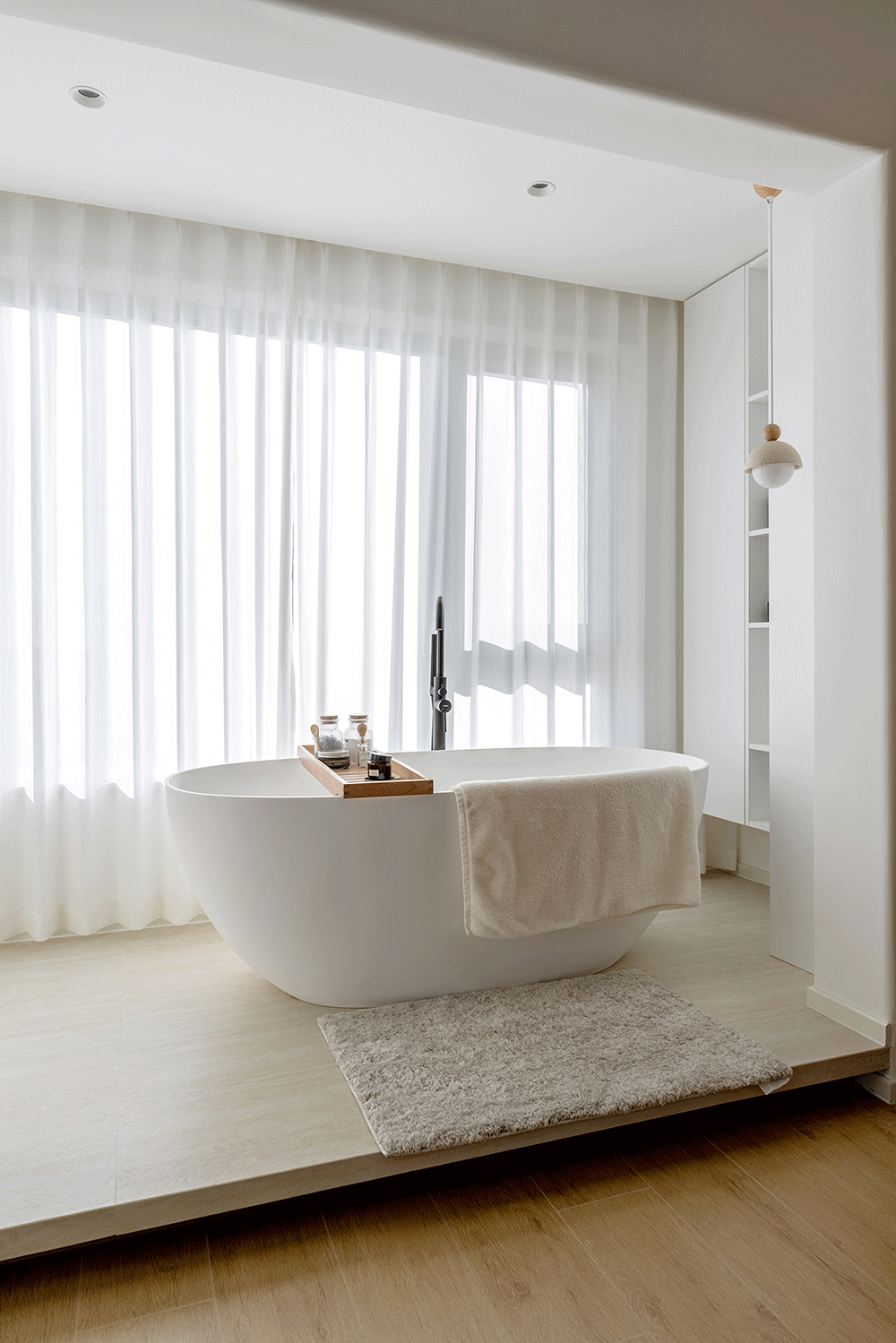 67㎡小家靠旋转电视墙变出N种生活场景丨久栖设计-33