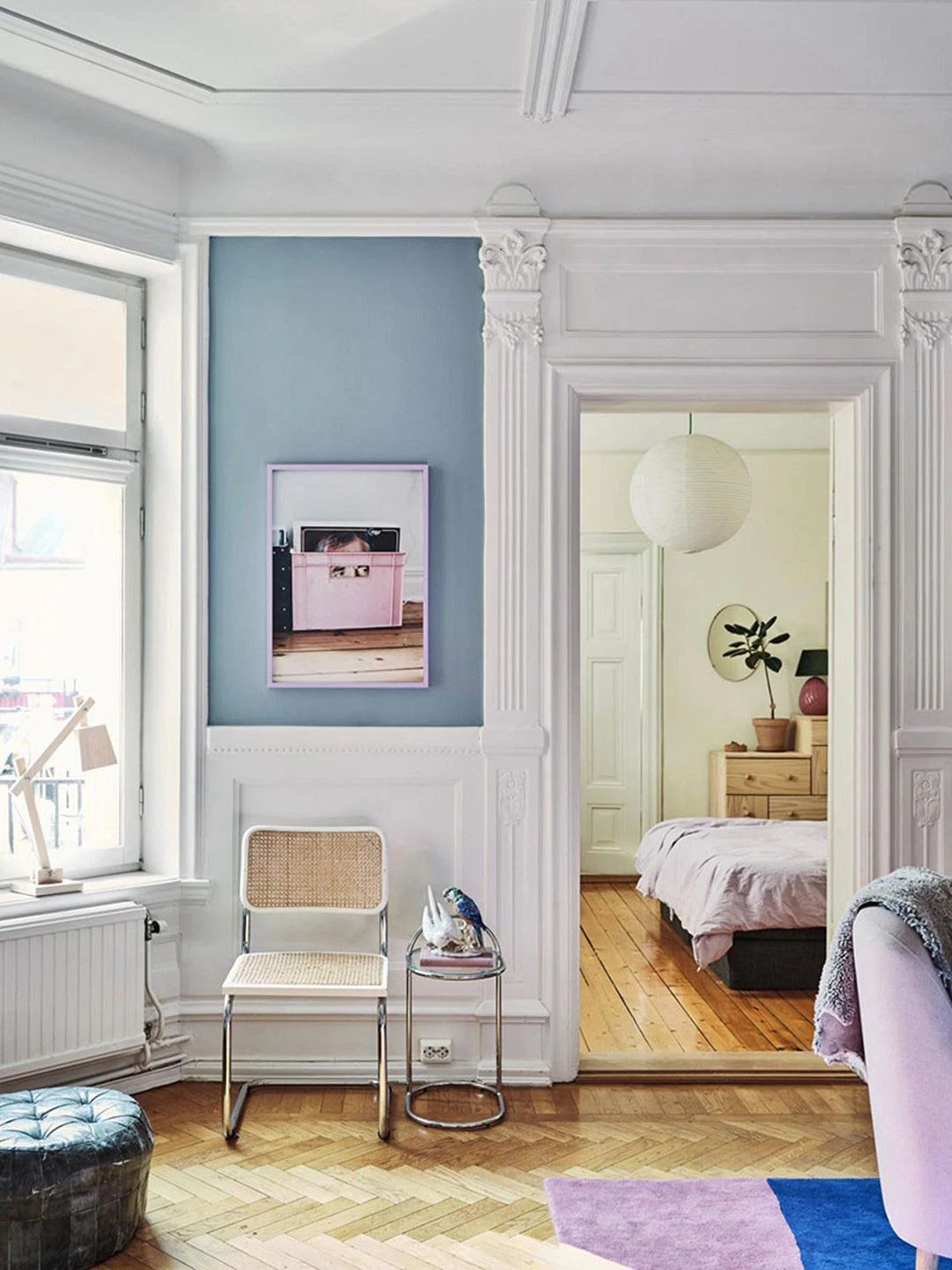 瑞典年轻家庭的复古现代主义色彩家园-6